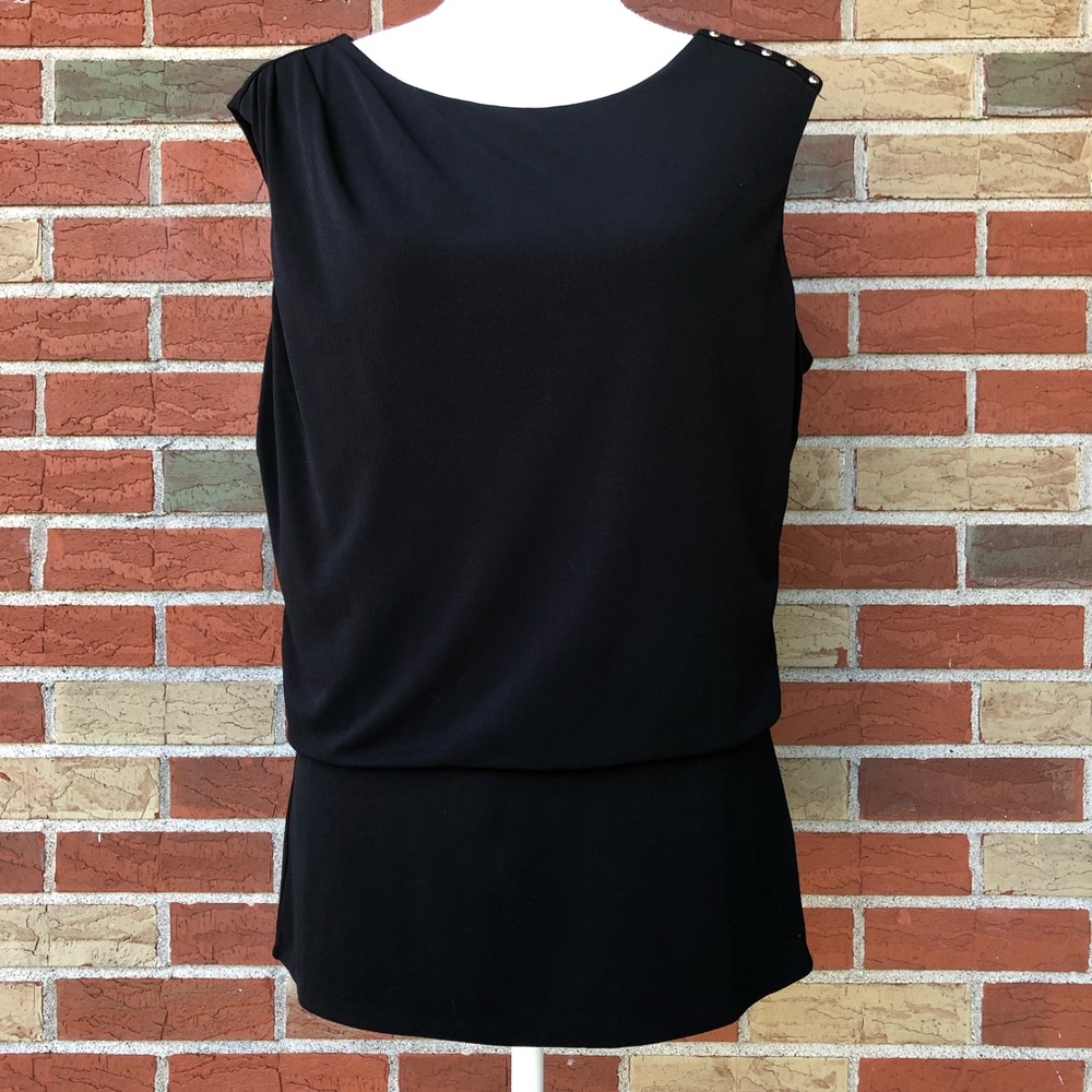 🔥 White House Black Market Ruched Studded Pullover Top